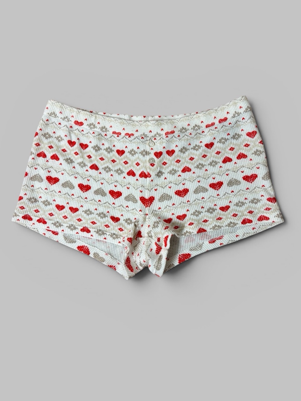 Aerie Waffleknit Cotton Blend Heart Pajama Shorts